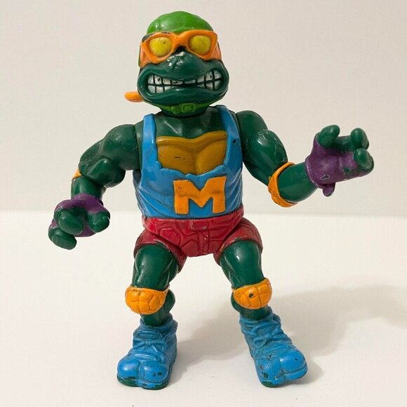 Vintage 1991 Teenage Mutant Ninja Turtle Skateboardin Mike TMNT Action Figure - Picture 1 of 16